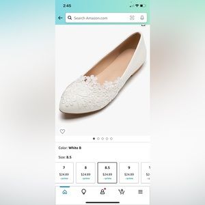 White wedding flats